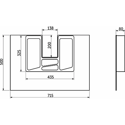 Пластиковый вкладыш под мойку, графит РП - фото 2