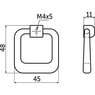 Ручка меб. кнопка мет. BUTTON хром AKS - фото 2