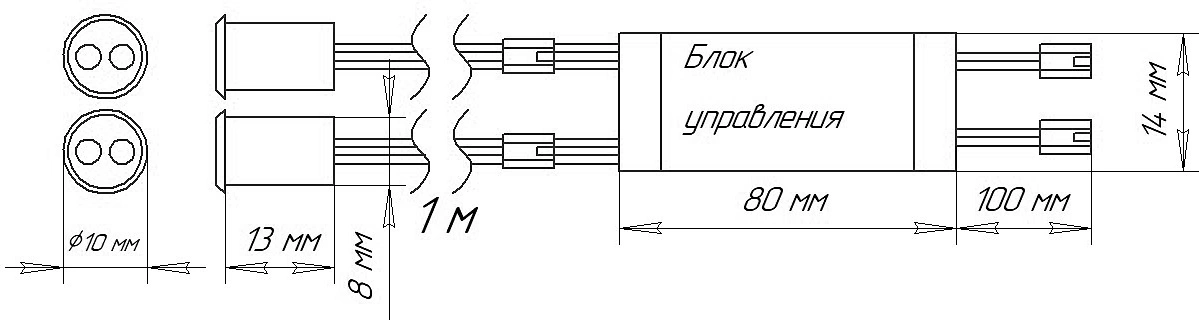 Выключатель AKS бесконтактный двойной для шкафов (на преграду), накладной/врезной, D8мм, черный, 60W - фото 2