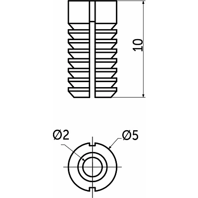 Втулка под саморез 5*10, пластик, белая (уп/ 100 шт) РП - фото 2