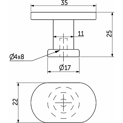 Ручка меб. кнопка мет. GRAND шлифованный никель, AKS - фото 2