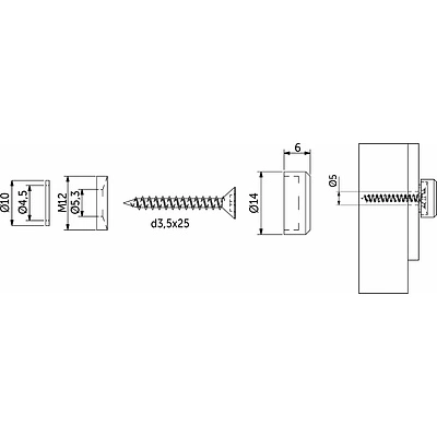 Крепление зеркала мет. AJ04АL 14мм хром (1 компл. = 4 шт.) AKS - фото 2