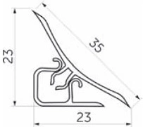 Плинтус ПВХ к столешнику AP120 металлик 820 (820) THERMOPLAST (1шт=3м.п.) - фото 2