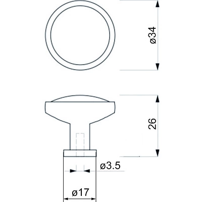 Ручка меб. кнопка мет. OREO черный матовый+белый, AKS - фото 3