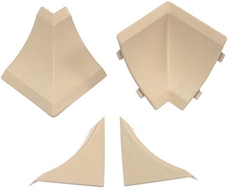 Комплект ПВХ аксессуаров к плинтусу M темно-бежевый AKS - фото 1