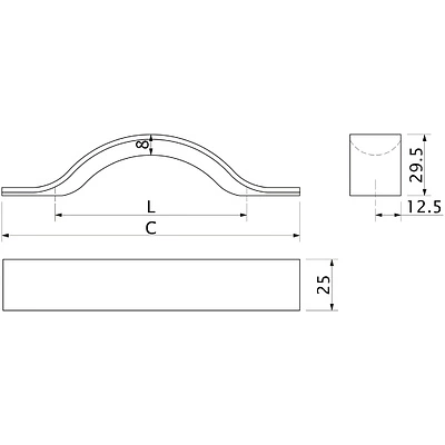Ручка меб. скоба алюм. WPY 319 128 алюминий AKS - фото 2