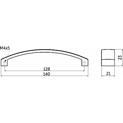 Ручка меб. скоба мет. Rio 128 черный матовый, AKS - фото 2