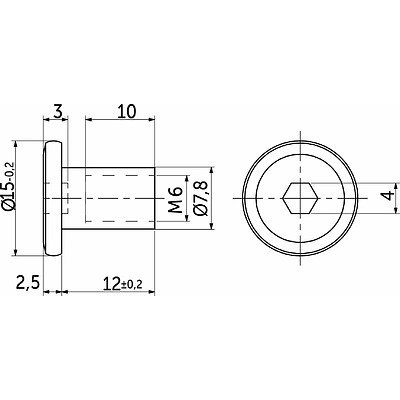 Гайка Ericson М6*12*15 белый цинк (уп/1тыс.шт) AKS - фото 2