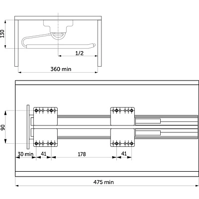Выдвижная вешалка для брюк BRUNO крепл.верх./левое, графит PRIME by AKS (загрузка правая) - фото 2
