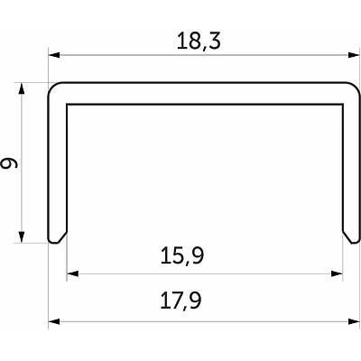 Профиль кромочный алюминиевый C-16 анода натуральная PL (3,0м) - фото 2