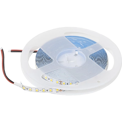 Лента светодиодная - 9,6W/m, 24V, 8мм, 2835, 120 д/м, IP20, теплый белый (3000K) - 5м, AKS - фото 1