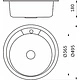 Мойка н/сталь, круглая одночашевая, d495мм, матовый хром, врезн на столешницу, AKS (0,8мм) - фото 2