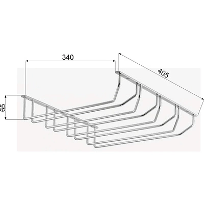 Держатель подвесной для бокалов четырехрядный 340*65*405, хром AKS - фото 2