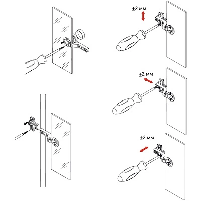 Петля д/стекла внутренняя с пружиной h0 slide-on AKS (круглая заглушка хром) - фото 6