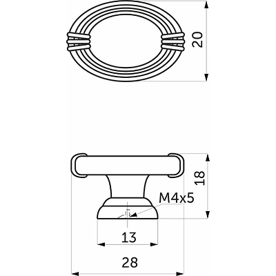 Ручка меб. кнопка мет. DGG32 старое золото AKS - фото 2