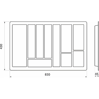 Лоток для столовых приборов 900 STANDARТ (830*430), белый РП - фото 2