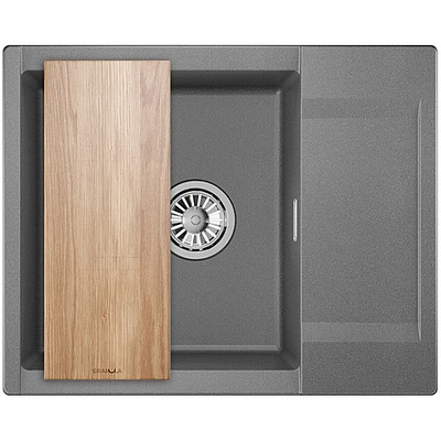 Мойка кварцевая, прямоугольная, GR-6202 Estetica, 620*500мм, графит, Granula - фото 1