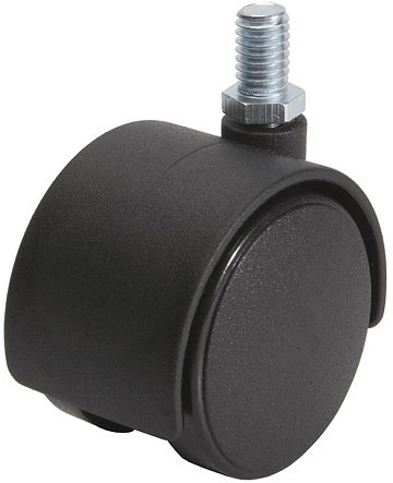 Колесо меб. пласт. d50 с винтом М10, черный AKS - фото 1