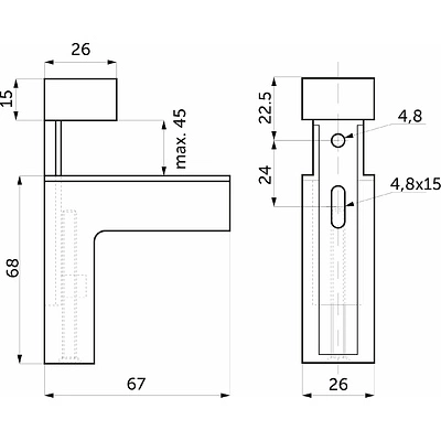 Полкодержатель декоративный мет. GS04, хром AKS - фото 4