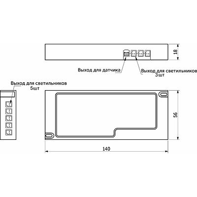 Блок питания Indoor Splitter 36W/12V, с вилкой, AKS - фото 2