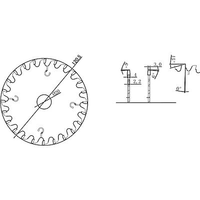 Диск пильный подрезной 120х3,0х4,0х20мм T24 AKS - фото 2