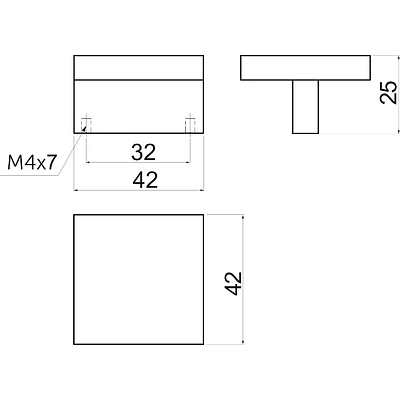 Ручка меб. кнопка мет. UZ40 32 мат. хром, AKS - фото 2