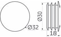 Заглушка трубы d32 (607А), хром AKS - фото 3