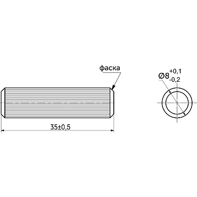 Шкант деревянный 8*35 (уп/50шт) AKS - фото 2