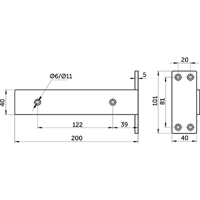 Полкодержатель мет. MAST 200*100*40*5 белый AKS - фото 2