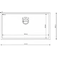 Мойка н/сталь, прямоугольная одночашевая, 740*440 мм., мат сатин, соты, PVD, врезная на/под столешницу, AKS (3,2 мм.) - фото 2