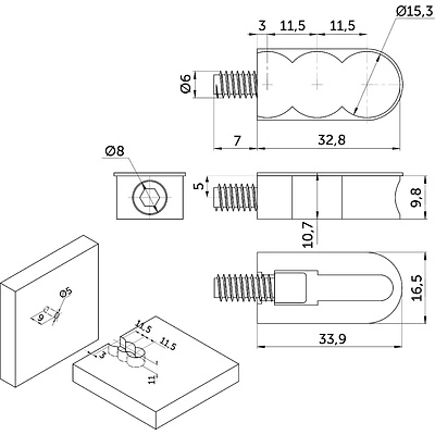 Стяжка Genifix Neo с евровинтом 6,0*8, белая (уп/ 100 шт) AKS - фото 2