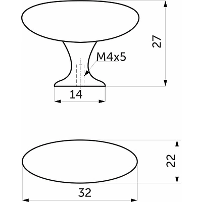 Ручка меб. кнопка мет. GP09 сатин АKS - фото 2