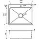 Мойка н/сталь, прямоугольная одночашевая, 600*500мм, графит, PVD покрытие, врезная на/вровень столешнице, AKS (3,2мм) - фото 2