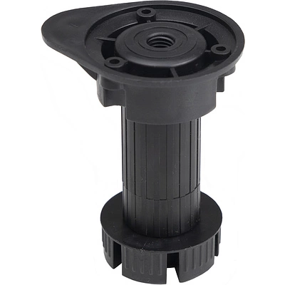 Опора кухонная пласт. h120 трехсоставная с овальным креплением, черный AKS (1 уп. = 200 шт.) - фото 1