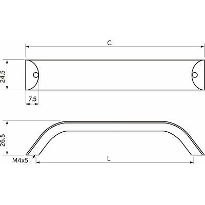Ручка меб. WPY 337 L-160, матовый черный AKS - фото 2