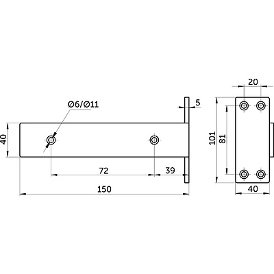 Полкодержатель мет. MAST 150*100*40*5 белый AKS - фото 2