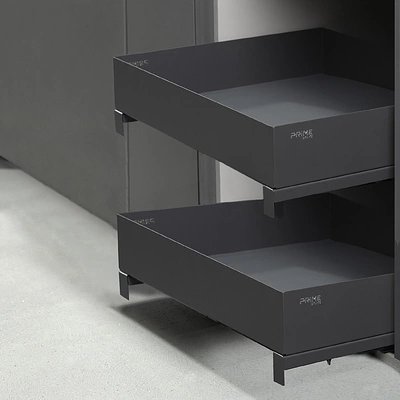 Выдвижная корзина 600 ICON без крепл. к фасаду, графит PRIME by AKS - фото 3