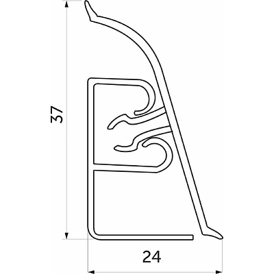 Плинтус ПВХ к столешнику LK алюминий (43) EL-MECH-PLAST (1шт=3м.п.) - фото 2