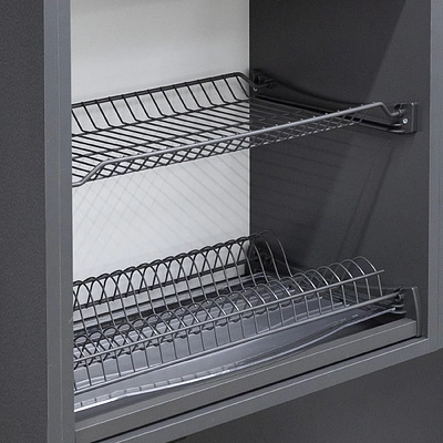 Сушка для посуды 600 HUGO с профилем, графит AKS - фото 4