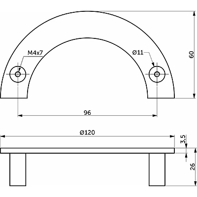 Ручка меб. скоба мет. DAY 96 брашированное золото, AKS - фото 2