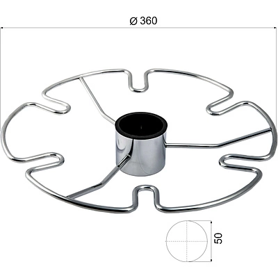 Корзина на трубу d50 для бокалов (тип 2), хром AKS - фото 2