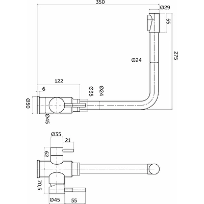 Смеситель для кухни двухрычажный, HDF-8201, сатин, AKS - фото 2