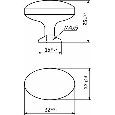 Ручка меб. кнопка мет. GP09 сатин АKS - фото 2