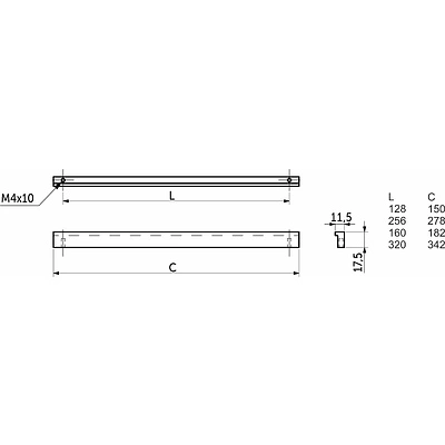 Ручка меб. скоба алюм. PIANO 128/150 черный матовый, AKS тип 2 - фото 2