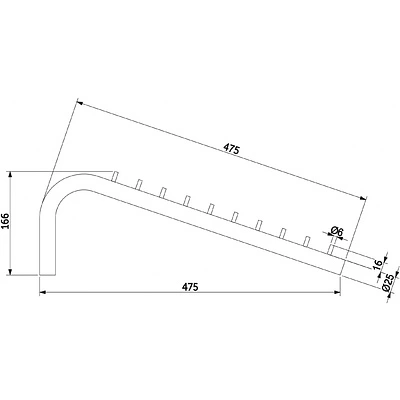 Вешалка трубы d25 (537А), хром AKS - фото 2