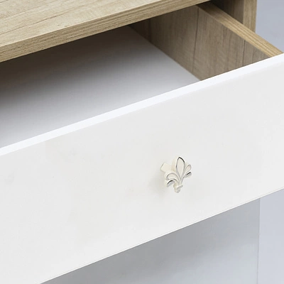 Ручка меб. кнопка мет. MILK серебро белый, AKS - фото 5