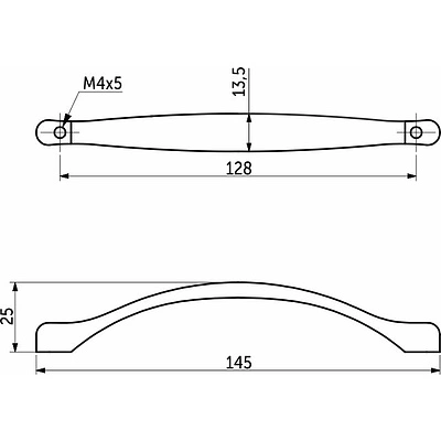 Ручка меб. скоба мет. AK064 128, старая бронза - фото 2