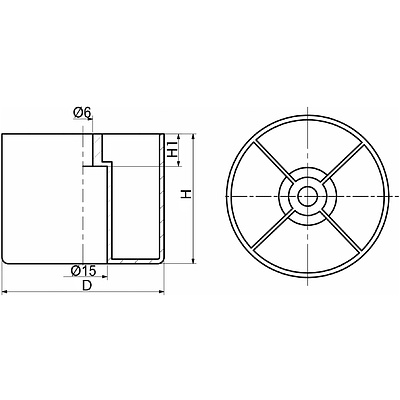 Опора меб. пласт. d40 h20 чёрный РП - фото 3