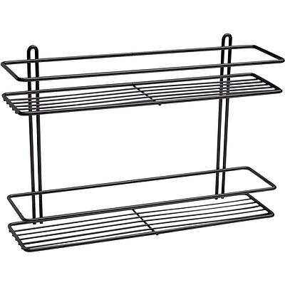 Полка подвесная прямая 2-ярусная 400*110*272, черный РФ - фото 1