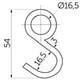Крючок на трубу d16 несъемный хром AKS - фото 2